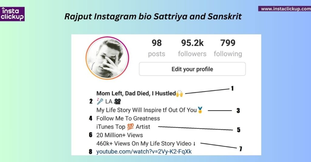 Rajput Instagram bio Sattriya and Sanskrit