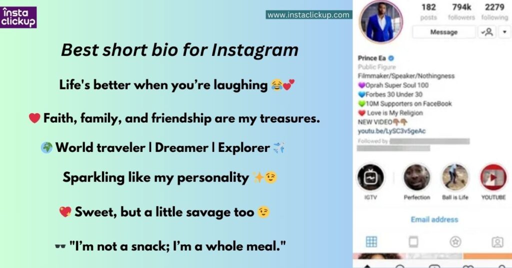 Best short bio for Instagram