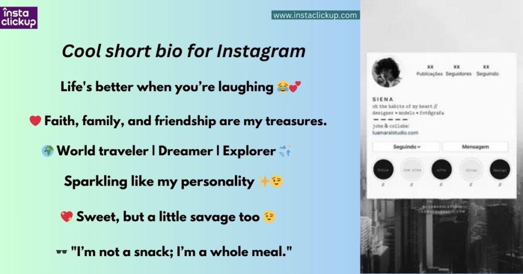 Cool short bio for Instagram