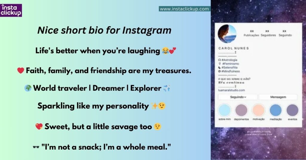 Nice short bio for Instagram