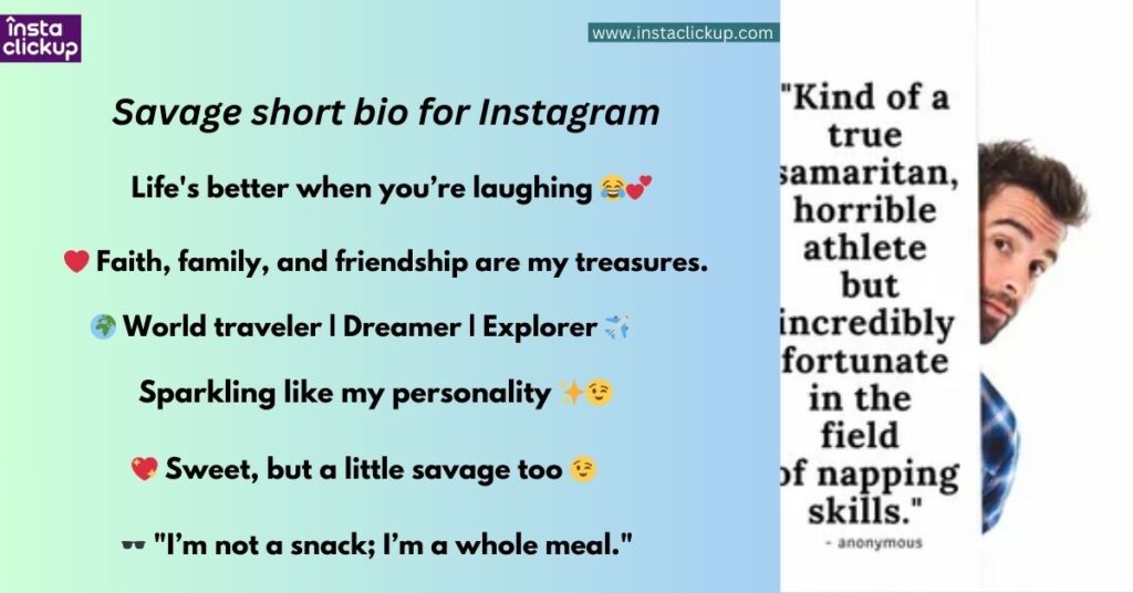 Savage short bio for Instagram