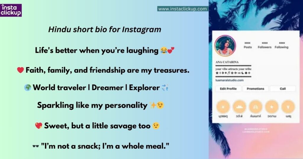 Hindu short bio for Instagram