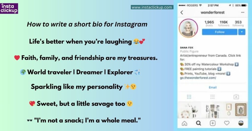 How to write a short bio for Instagram