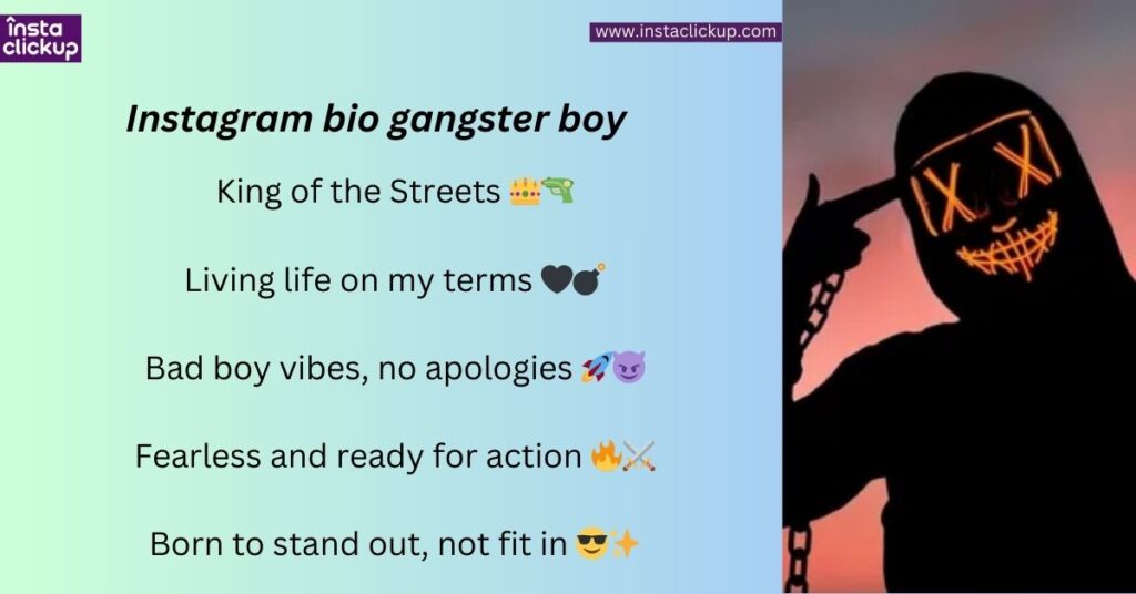 Instagram bio gangster boy