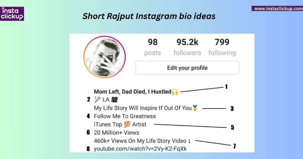 Short Rajput Instagram bio ideas