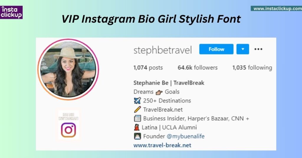 VIP Instagram Bio Girl Stylish Font