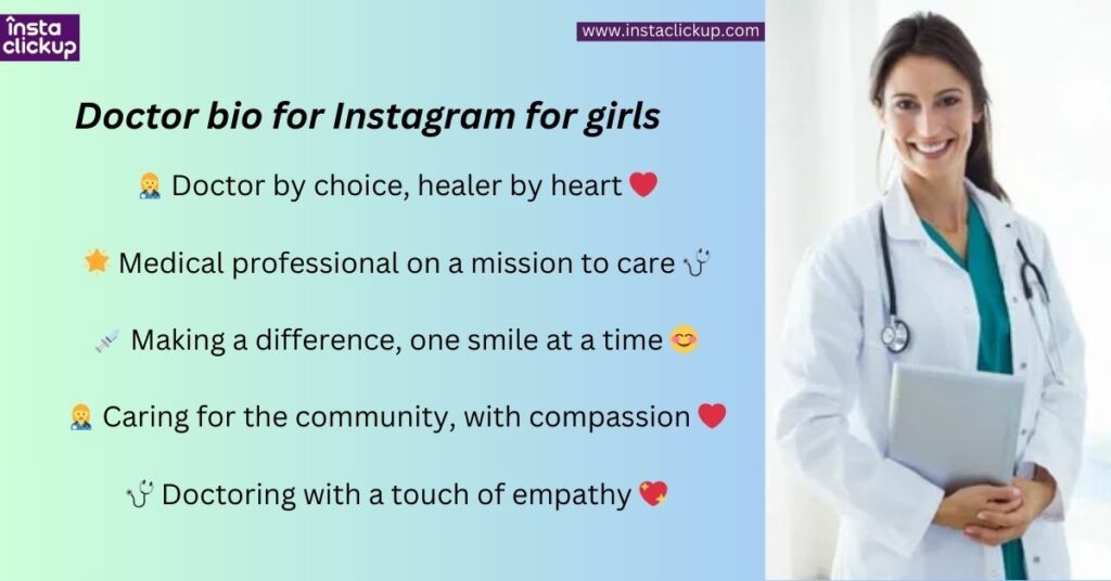 Doctor bio for Instagram for girls