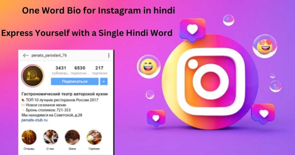 One Word Bio for Instagram in hindi: Express Yourself with a Single Hindi Word