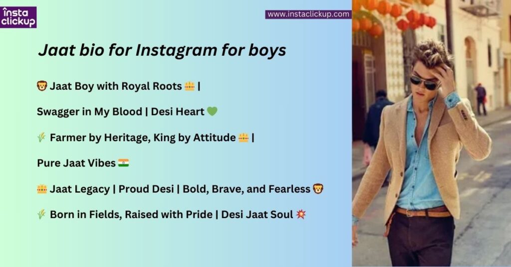 Jaat bio for Instagram for boys