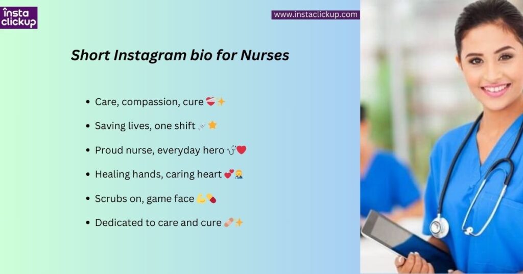 Short Instagram bio for Nurses