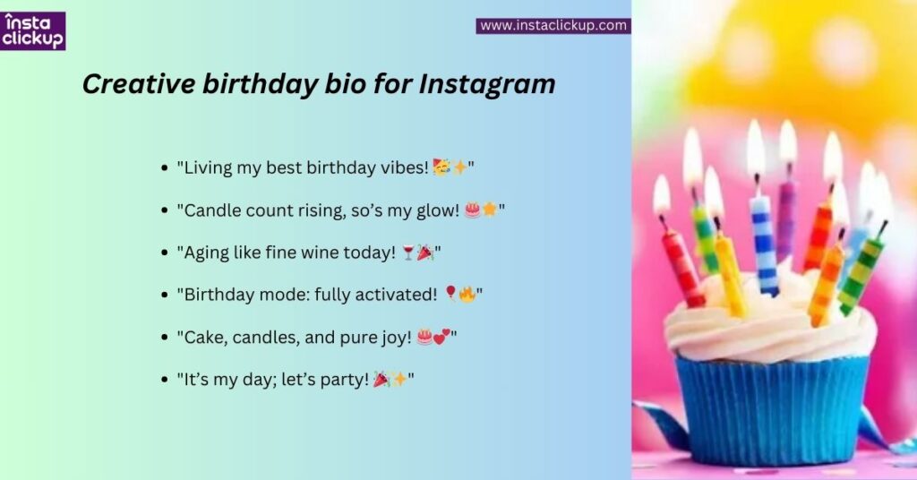 Creative birthday bio for Instagram