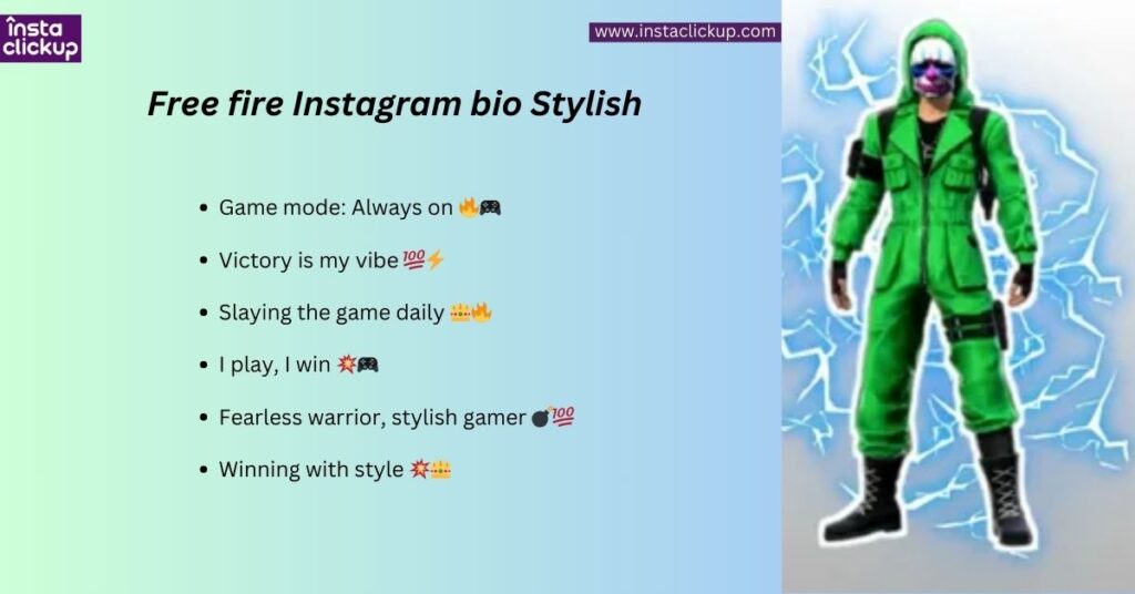 Free fire Instagram bio Stylish