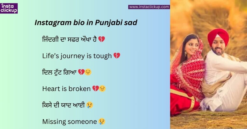 Instagram bio in Punjabi sad