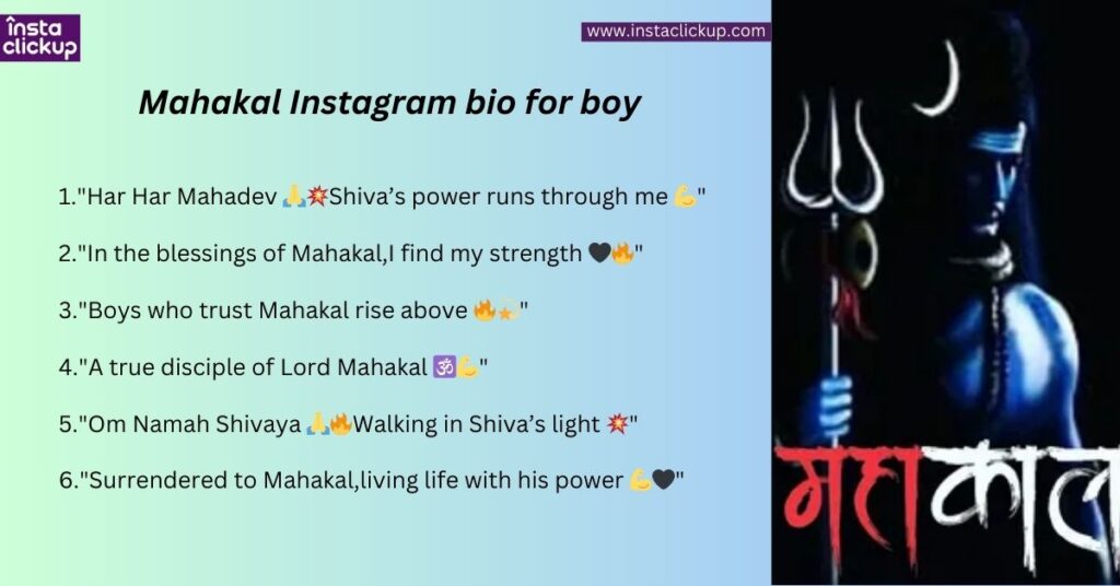 Mahakal Instagram bio for boy