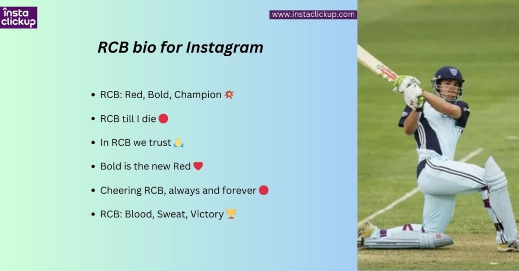 RCB bio for Instagram