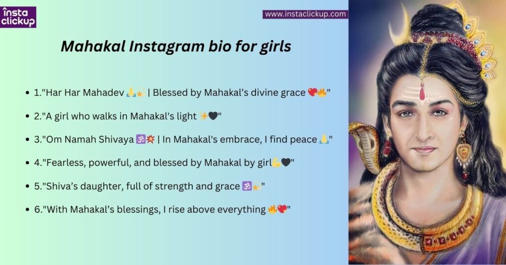 Mahakal Instagram bio for girls