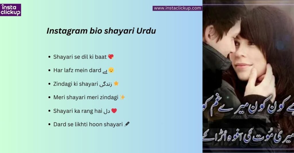 Instagram bio shayari Urdu