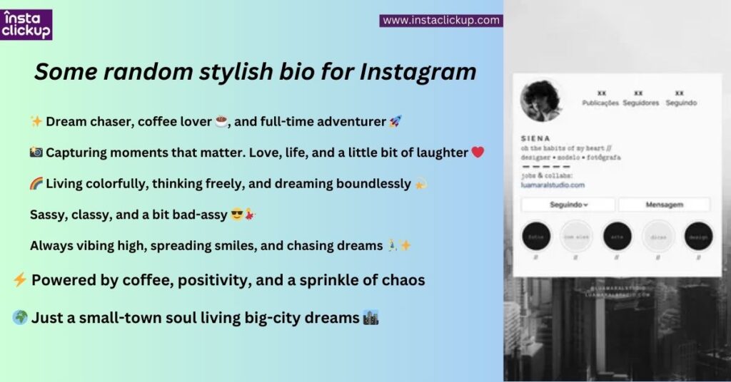 Some random stylish bio for Instagram