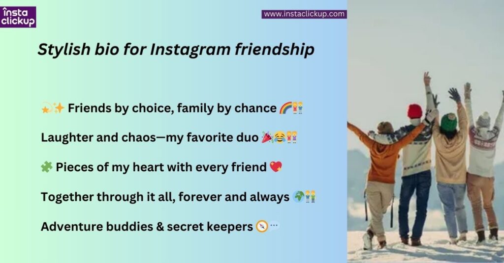 Stylish bio for Instagram friendship