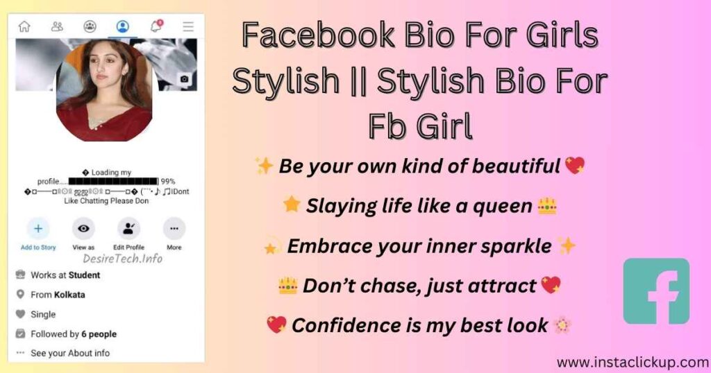 Facebook Bio For Girls Stylish || Stylish Bio For Fb Girl