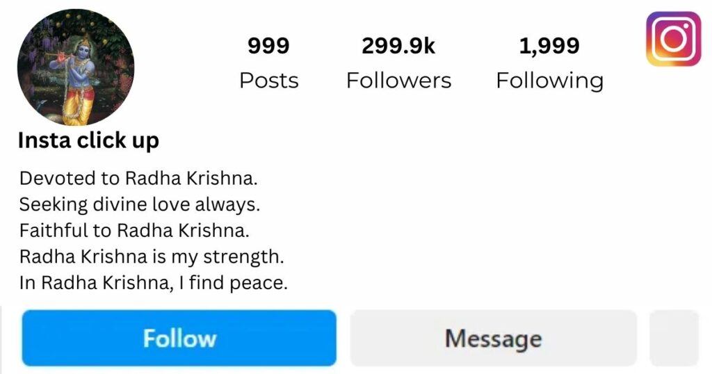 Radhe Krishna Bio For Instagram