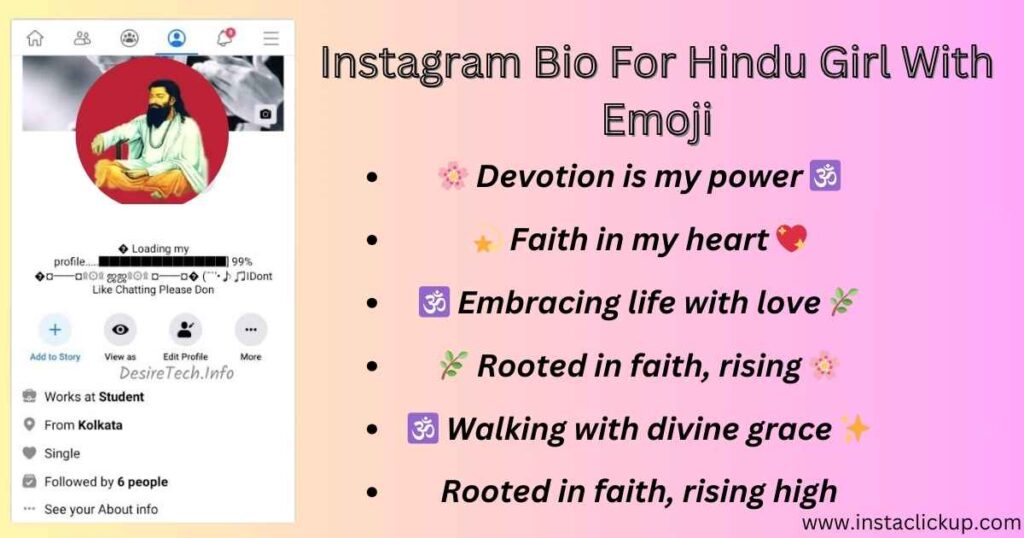 Instagram Bio For Hindu Girl With Emoji