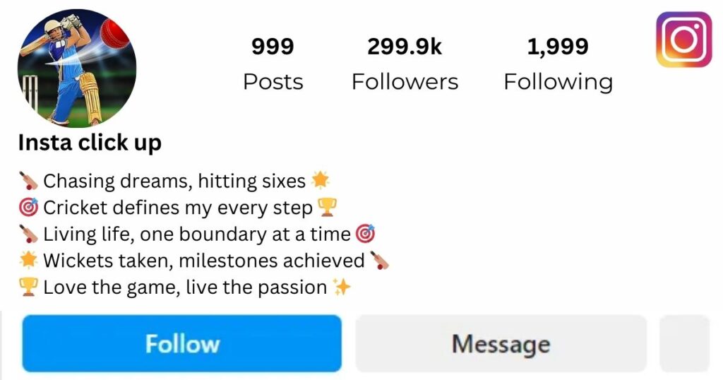 Cricket Bio For Instagram