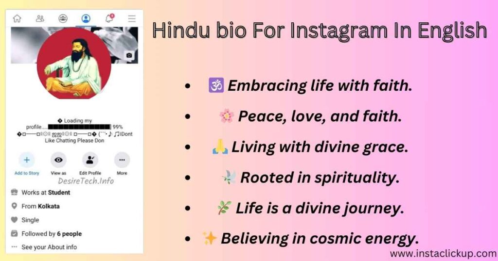 Hindu bio For Instagram In English