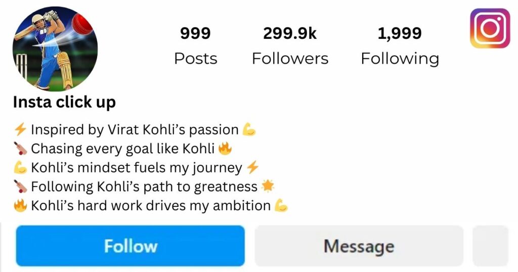 Instagram Bio For Virat Kohli Fans