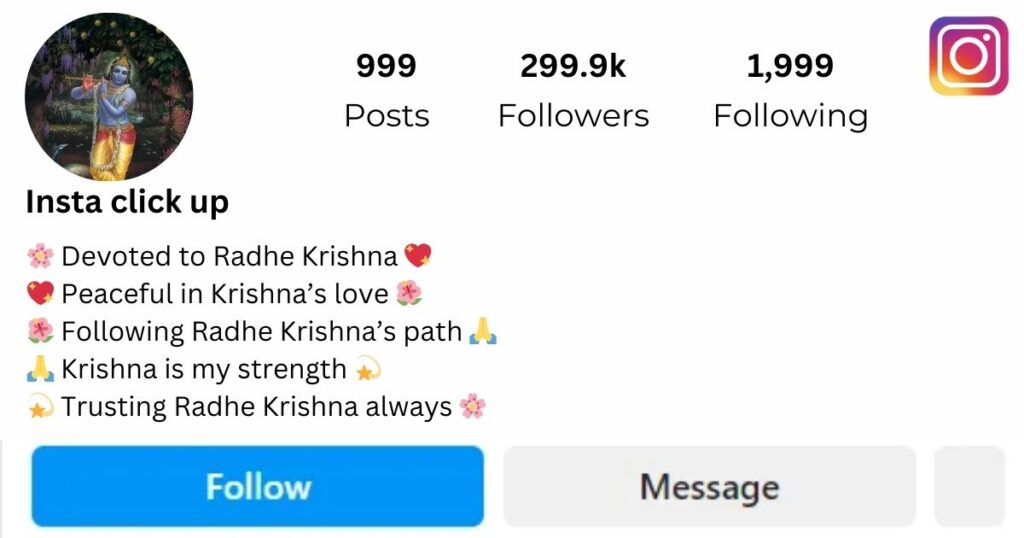 Radhe Krishna Bio For Instagram